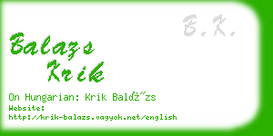 balazs krik business card